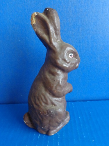 DE COLECCIÓN 7.5" PULPA PAPEL MACHÉ CONEJITO DE PASCUA CONTENEDOR DE DULCES - COLOR CHOCOLATE - Imagen 9 de 9