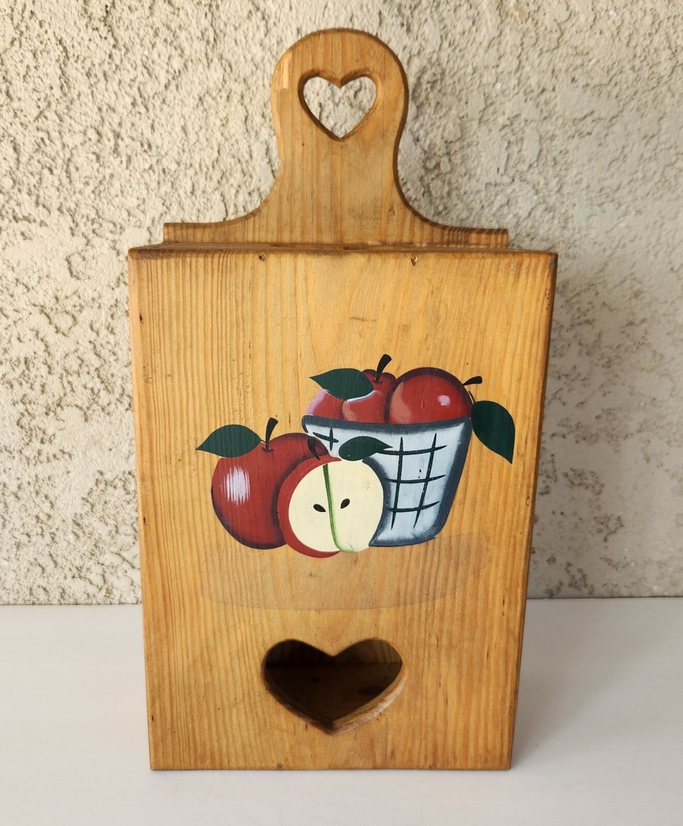 Vintage Wooden Wall Decor Recycle Plastic Bags Holder 1997 ABC Distributing  Inc