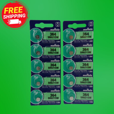Murata 364 SR621SW Watch Battery  (Exp. 2030) 10 Pc