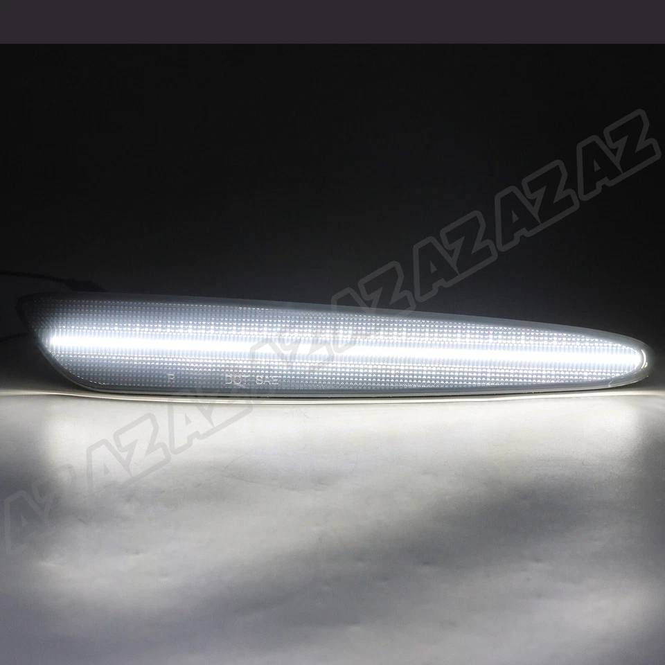 2X White LED Front Strip Side Marker Lights  Parking Lamps For 05-13 C6 Corvette - Image 2 of 4