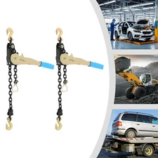 2PCS Ratcheting Chain Binder Blue Heavy Duty Tie Down Ratchet Load Binder