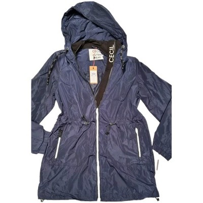 Cecil Jacke Parka Mantel Funktionsjacke Damen blau mit Kapuze (1318)  NEU
