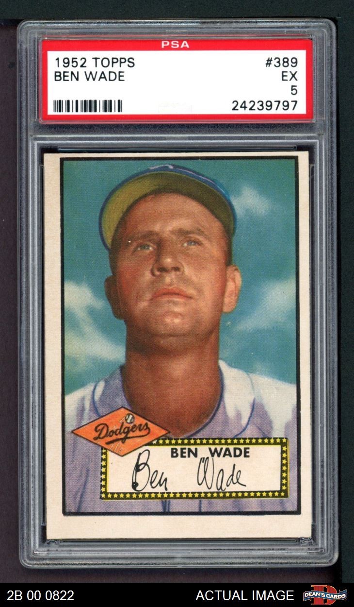 1952 Topps #389 Ben Wade Dodgers PSA 5 - EX