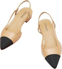 C.Paravano Women's Pointed Toe Slingback Flats