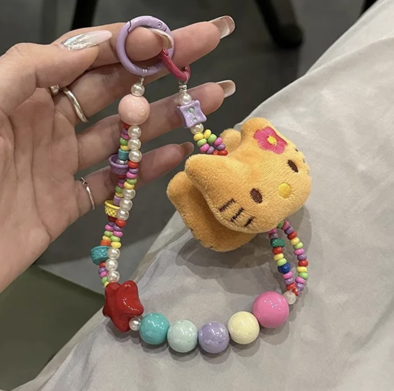 NWT Sanrio Hello Kitty Plush Bag Charm, Cute Keychain Clip for Purse or Backpack