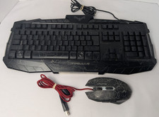 RGB Gaming Keyboard and Mouse Combo LED Backlit For Computer Gamers Tested Clean