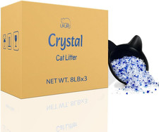 Premium Crystal Cat Litter, 3 Pack, 24Lb, Odor Control, Low Tracking, Unscented