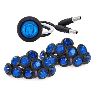 Meerkatt 2nd Generation 3/4 inch Round Blue LED Mini Button Side Marker Light...