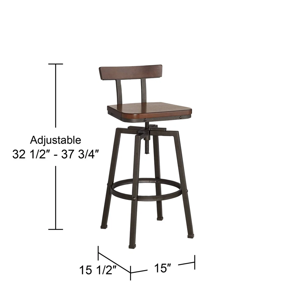 Radin Bronze Swivel Bar Stools 29 1/2" High Set of 2 for Kitchen Counter Island - Image 4 of 4
