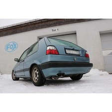 FOX Endschalldämpfer Edelstahl 1x63mm rund scharf gerade für VW Golf II Typ 19E