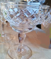 Antique Fine crystal Champagne coupe glass Diamonds/Stars