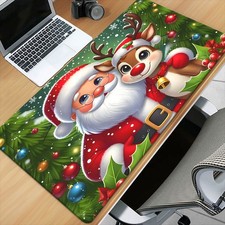 40 90cm1pc Extra Large XXL Christmas Mouse Pad  Desk Mat - Santa and Reindeer W