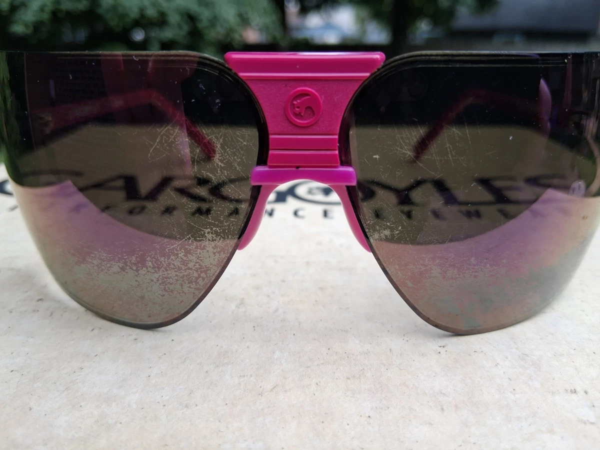 Rare Vtg Gargoyles Terminator Classic Shield Sunglasses White/Purple Vintage RARE Gargoyles Terminator Glasses 1984 Skynet  main image 3
