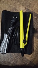 PYT Flat Iron 1  Ceramic Hair Straightener Professional Yellow Travel Size Case