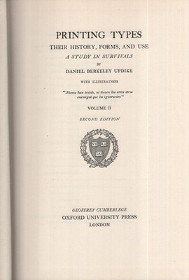 ( Teilband / Partial volume ) Printing Types: Their History, Forms, and Use; A S