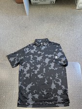 MENS FOOTJOY SHORT SLEEVE BLACK/GRAY CAMO POLO GOLF SHIRT SIZE MEDIUM
