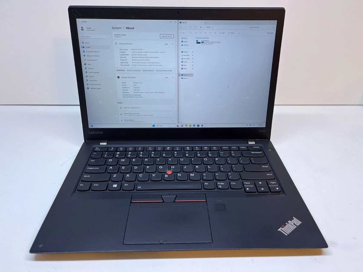 Lenovo ThinkPad T470S Intel Core i5 6th Gen. PC Laptops & Netbooks