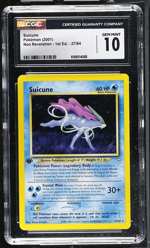 Suicune (1st Edition) graded CGC 10 for sale on eBay