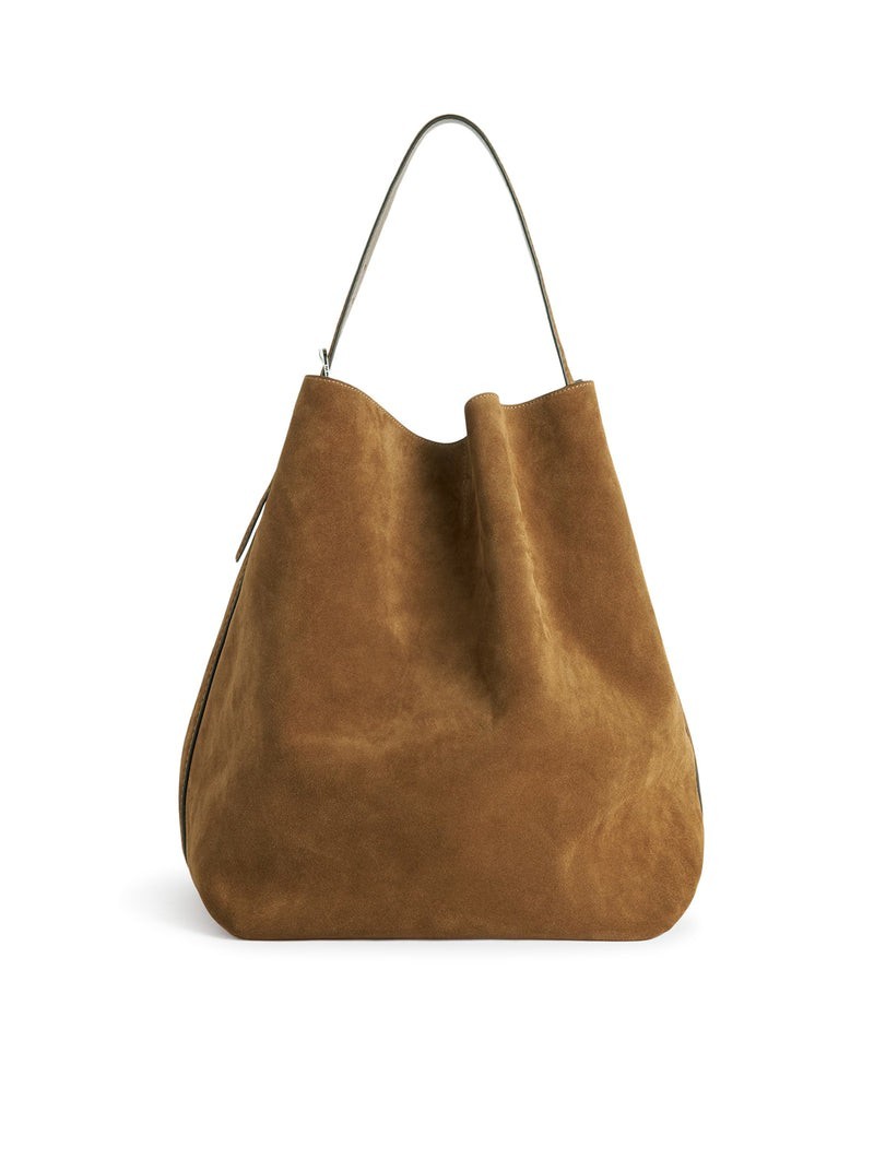 TOTEME Belted Tan Brown Suede Tote Bag New & Authentic