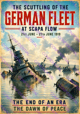 Scapa Flow German Kriegmarine Navy Battleship Orkney vintage Style poster