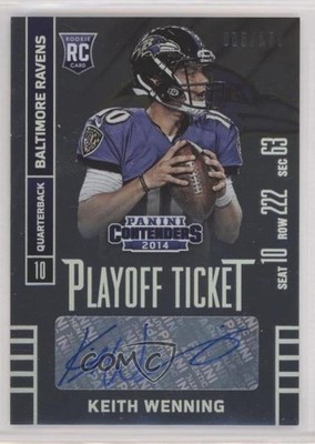 2014 Contenders Playoff Ticket Keith Wenning (Seat Row Sec) Rookie Auto RC 1i3