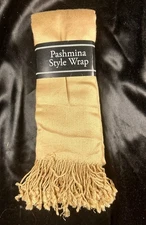 BRAND NEW 72"x21"  (at $30) Beige 100% Rayon Pashmina Style Wrap - Great Gift  