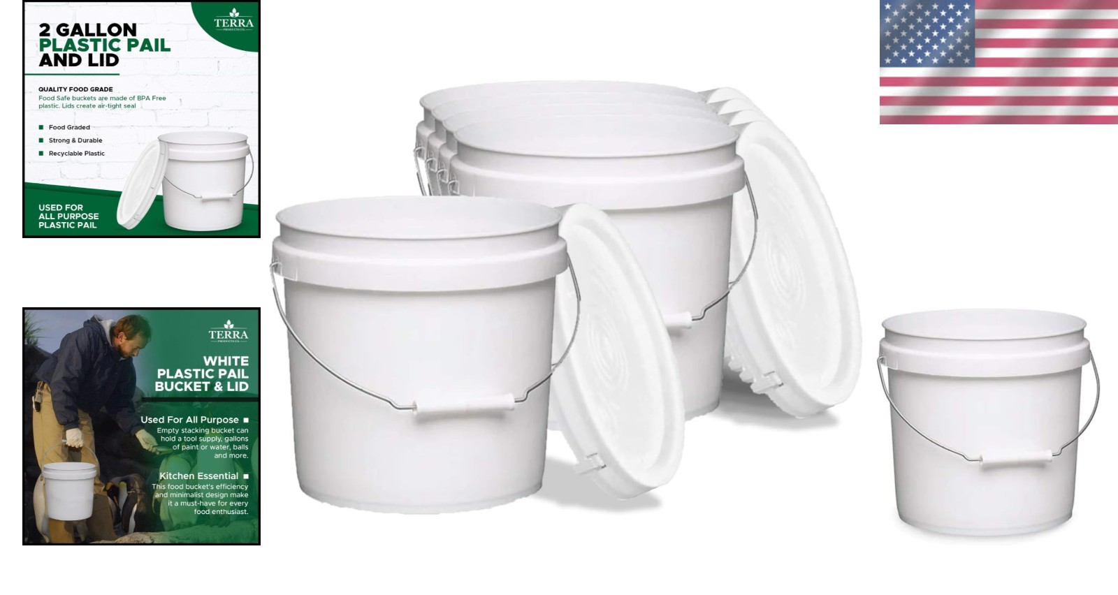 Heavy Duty Storage Buckets - 2 Gallon 5 Pack – DOQAAN.COM