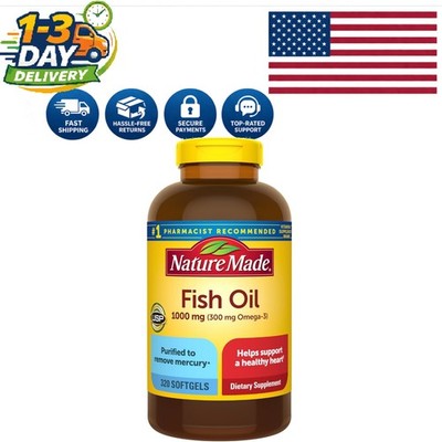 Heart Health Support - 320 Gluten Free Omega 3 Fish Oil Softgels 1000mg