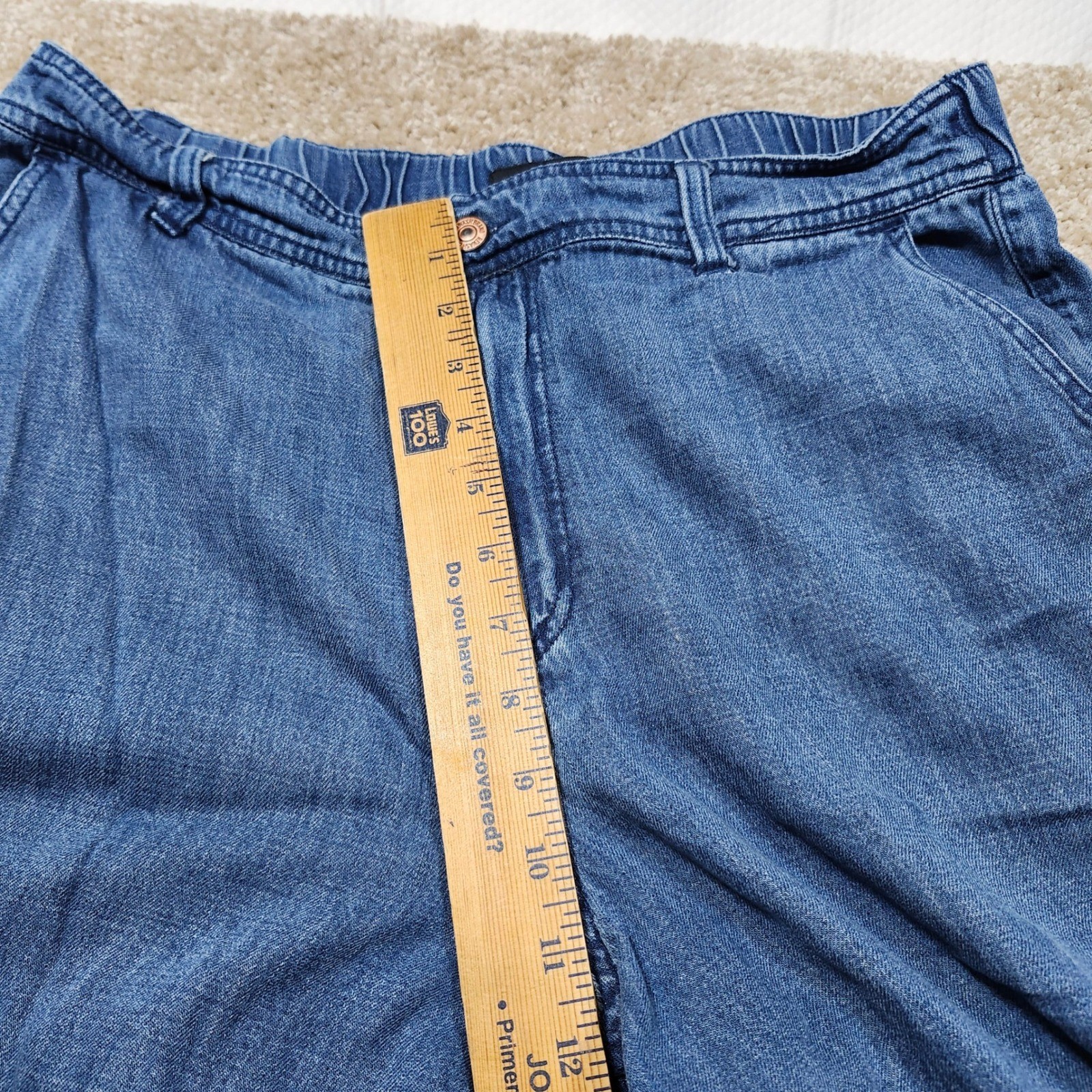 Rewash Women Wide Leg Jeans Blue Denim Elastic Waist Size 9 29