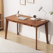 Writing Desk with 2 Drawers Computer Table Home Office Study Desk Modern Wood