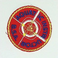 BSA Aquatic Instructor Position Patch Red Twill Embroidered