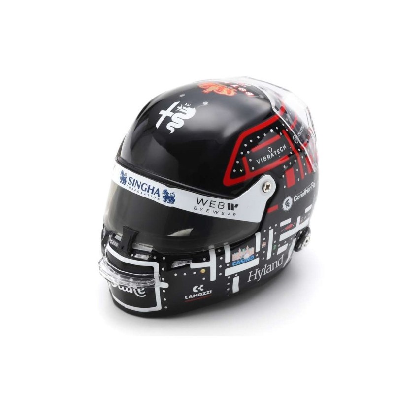 Casque miniature Valtteri Bottas Monaco 2023 Spark pour protéger votre collection de la poussière