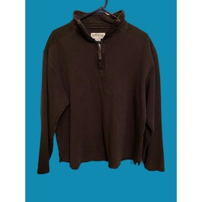 orvis men s half zip pullover sweater size xl brown zip up bamboo cotton shirt