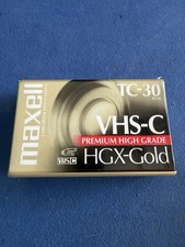 Maxell Camcorder Video Cassette TC-30; New Sealed Case; VHS-C; HGX-Gold