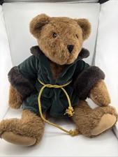 RARE Vintage 1992 Vermont Teddy Bear Company 20  Plush Green Velvet Robe