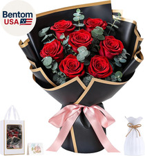 Flower for Delivery, Preserved Flowers Bouquet, Red Roses Bouquet, Real Long-Las