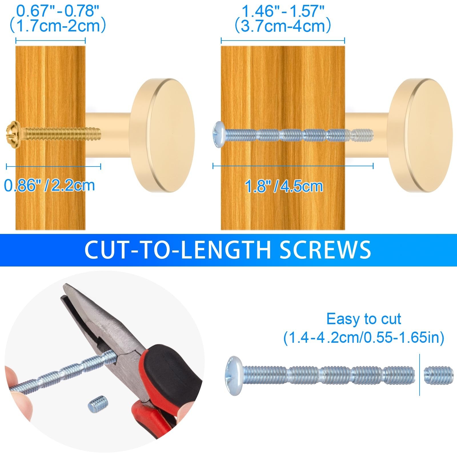 12 Pcs Brass-Tone Dresser Knobs -(Small)1" X 0.87", Brass-Finished Gold Cabin...