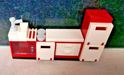 1 x LEGO  City,MOC ,Küche'' Einbauküche''mit Zubehör,Zeile wie auf Foto L.S.1