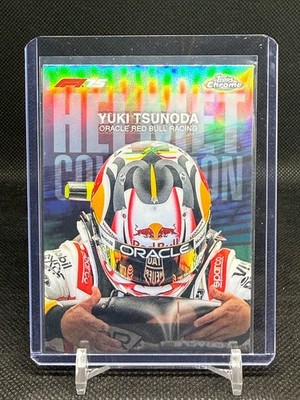 Yuki Tsunoda Helmet Collection 2025 Topps Chrome Formula 1 F1 Refractor #HC-3