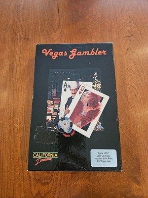 Vegas Gambler 5.25  Floppy Disk CIB Complete w/ Reg Card RARE Apple IIGS 2