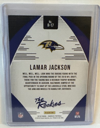 2018 Panini Donruss - The Rookies Lamar Jackson Green Parallel Prizm #R ...
