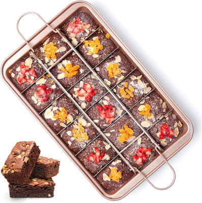 Brownie Pan with Dividers Nonstick Brownie Pans and Cutters, Make 18 Pre-Cut Bro