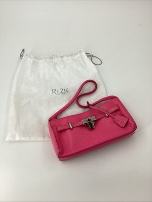 Ri2k Handtasche & Staubbeutel rosa Leder