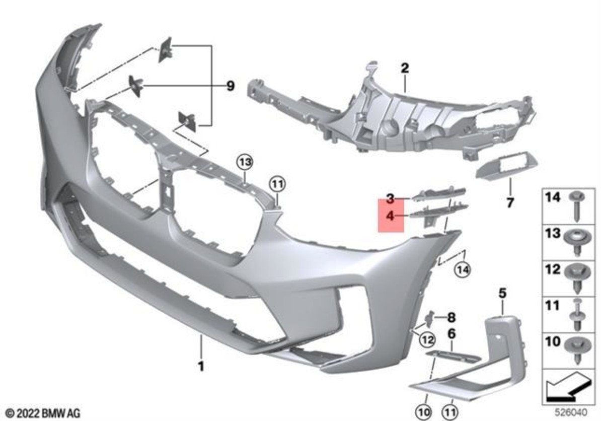 Genuine BMW X3 X4 M G01 G02 X3 18d TX11 Insert Bumper Front Left