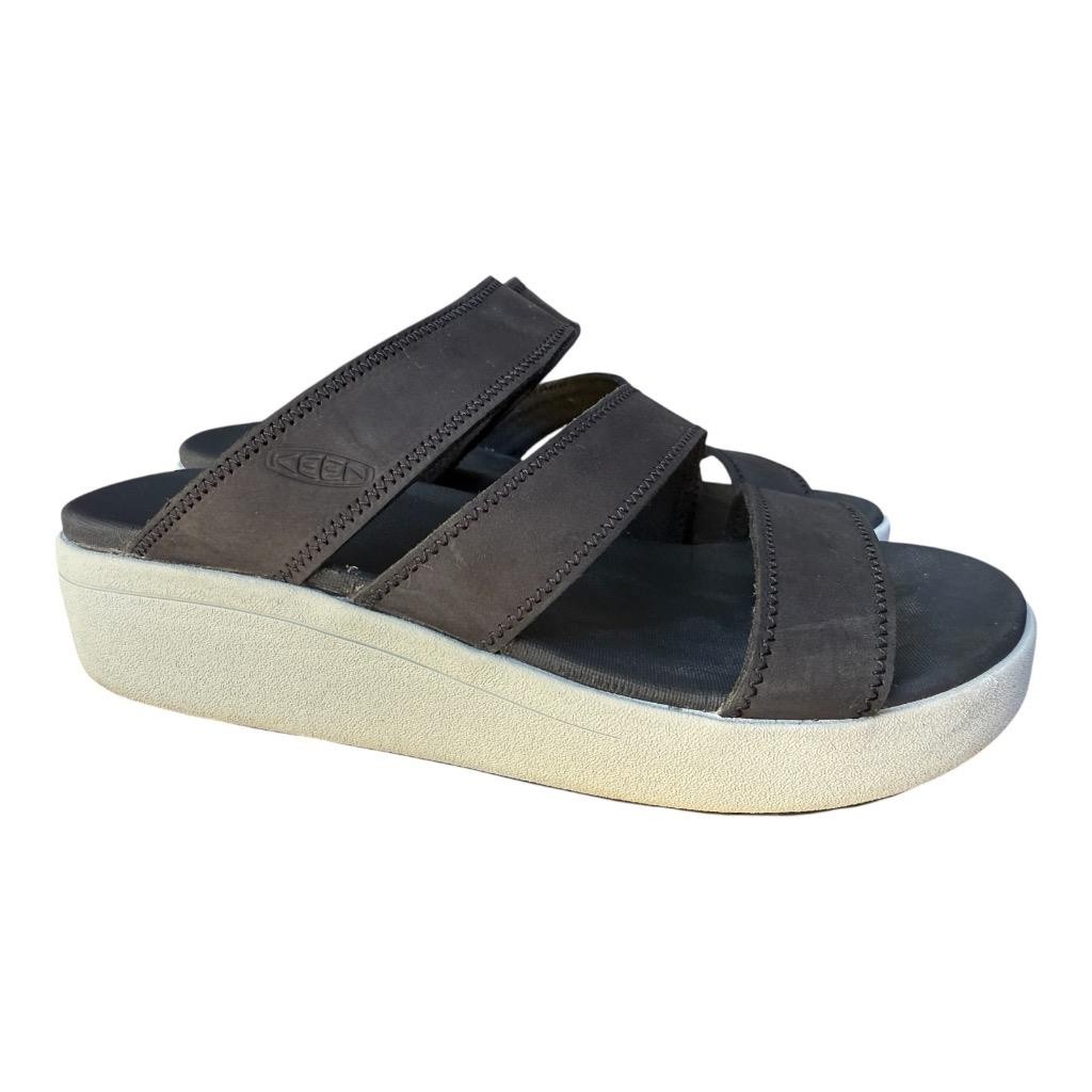 Keen Ellecity sandalo zeppa slide pelle nero donna taglia 9