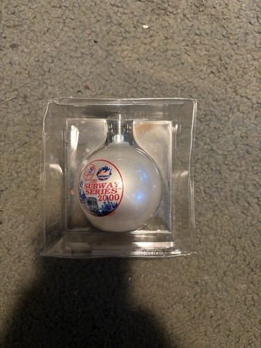2000 Subway Series World Series Glass Christmas Ornament NY YANKEES vs NY METS