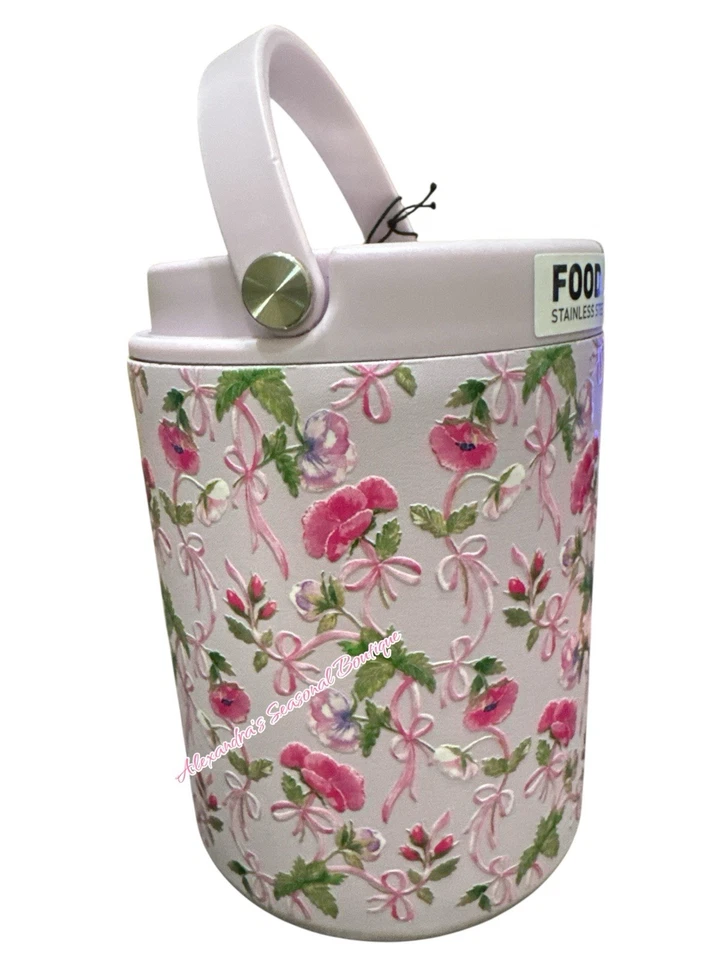 Tarro de alimentos aislado HydraPeak termo 32 OZ lavanda, floral y cinta nuevo Foto 4 de 4