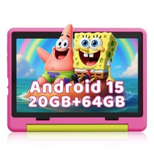 10 inch Kids Tablet Android 15 64GB 20GB Octa Core Parental Control Pink Display