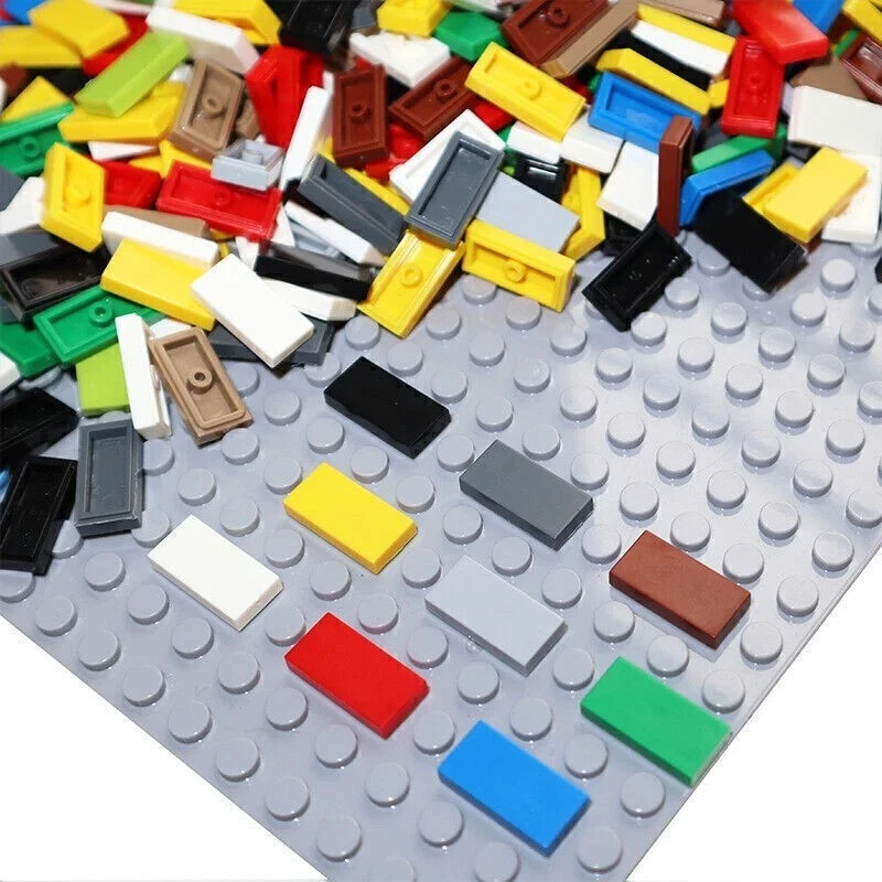 200 New For Lego Flat Smooth Tiles 1 X 2 White Bluish Gray Pick Colors Pieces - Image 2 of 4