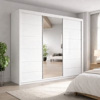 Oslo Modern Mirror Sliding door Wardrobe with LED Wardrobes for Bedroom